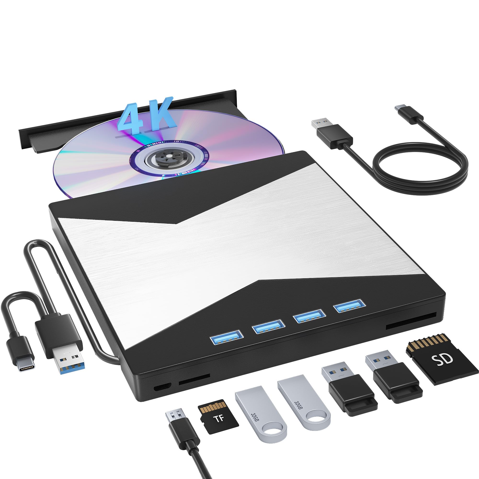Amazon.com: External Blu Ray Drives, 4K Portable Blu Ray Burner